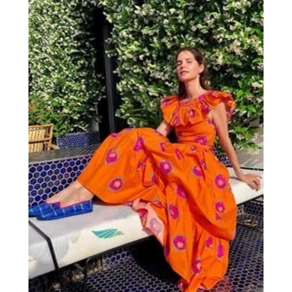 la double j yacht off shoulder dress orange Small(US4) - Picture 3 of 11